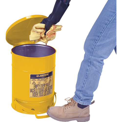 Oily Waste Cans, FM Approved/UL Listed, 21 US gal., Yellow We Share Industrial Supply
