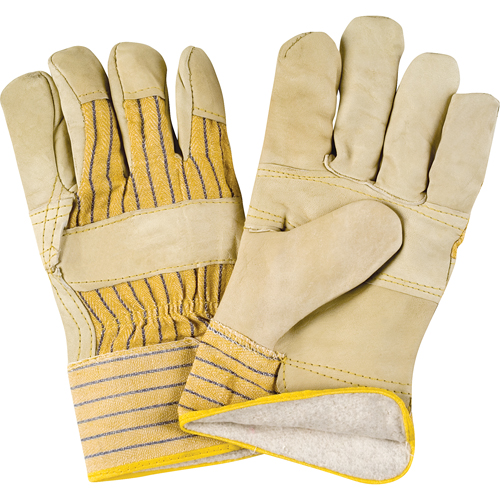 Gants d'ajusteur doubl&eacute;s pour l'hiver &agrave; paume renforc&eacute;e, 2T-Grand, Paume en Cuir fleur de vache, Doublure en Molleton de coton We Share Industrial Supply