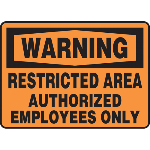 Enseigne  Restricted Area , 10" x 14", Vinyle, Anglais We Share Industrial Supply