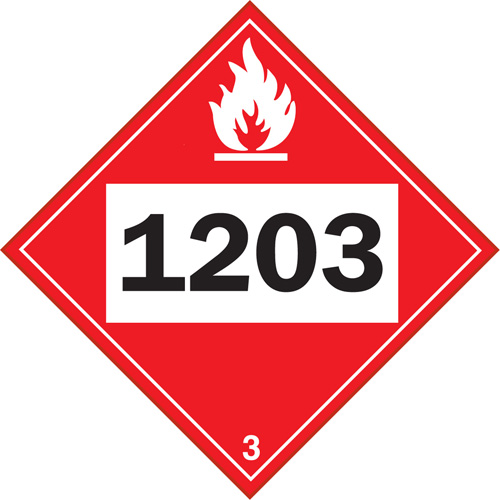 Plaque-&eacute;tiquette TMD 1203 pour liquide inflammable essence & essence-alcohol, Vinyle adh&eacute;sif We Share Industrial Supply