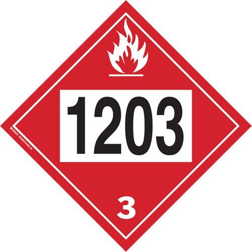 Plaque-&eacute;tiquette TMD 1203 pour liquide inflammable essence & essence-alcohol, Plastique We Share Industrial Supply