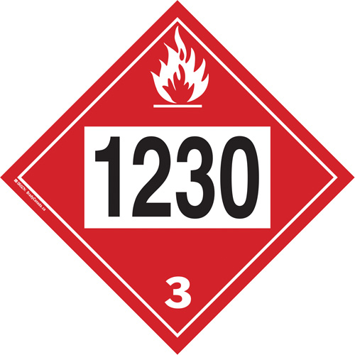 1230 Methanol TDG Placard, Plastic We Share Industrial Supply