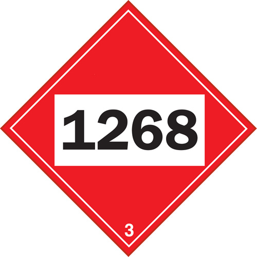 Plaque-&eacute;tiquette TMD 1268 pour distillats de p&eacute;trole, Plastique We Share Industrial Supply