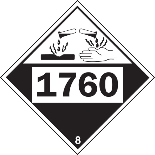 1760 Aluminum Phosphate Corrosive Materials TDG Placard, Plastic We Share Industrial Supply