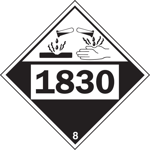Plaque-&eacute;tiquette TMD 1830 pour mat&eacute;riaux corrosifs acide sulfurique, Plastique We Share Industrial Supply