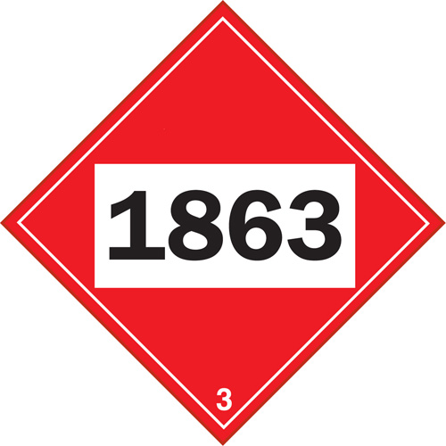 Plaque-&eacute;tiquette TMD 1863 pour liquide inflammable carburant aviation, Plastique We Share Industrial Supply