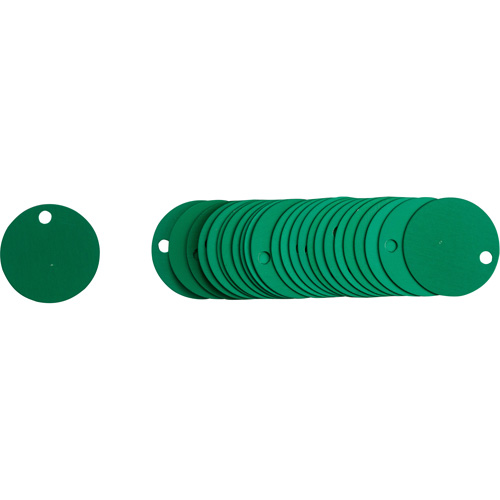 &eacute;tiquettes rondes vierges pour vannes, Aluminium, 2" dia. We Share Industrial Supply