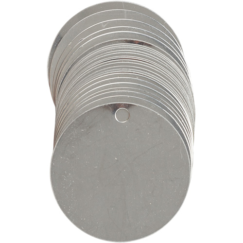 Blank Write-On Valve Tags, Stainless Steel, 2" dia We Share Industrial Supply