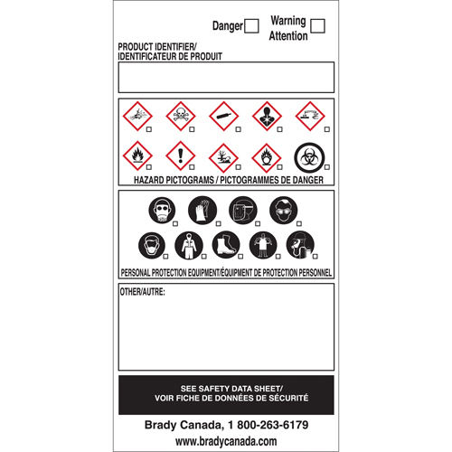 OTS WHMIS Labels, Vinyl, Sheet, 6" L x 3" W We Share Industrial Supply