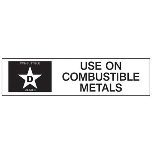 &eacute;tiquette D: Use on Combustible Metals pour extincteur We Share Industrial Supply