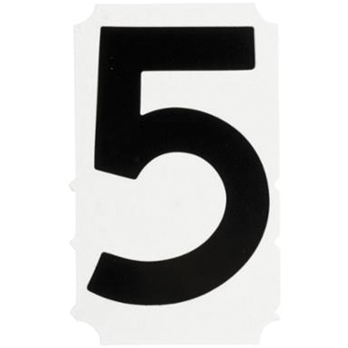 Quick-Align&reg; Individual Gothic Number and Letter Labels, 5, 4" H, Black We Share Industrial Supply