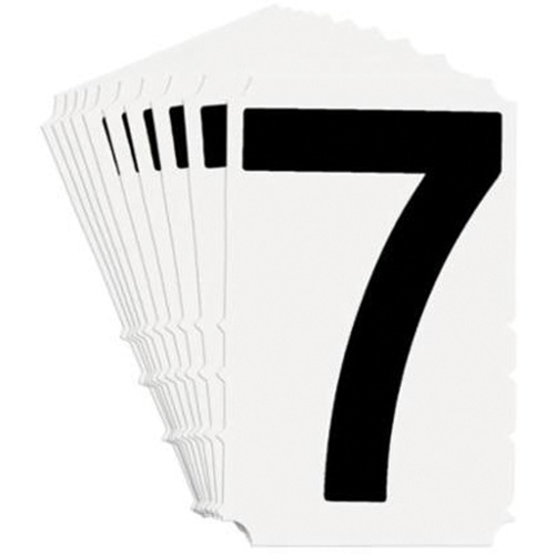 Quick-Align&reg; Individual Gothic Number & Letter Labels, 7, 4" H, Black on White We Share Industrial Supply
