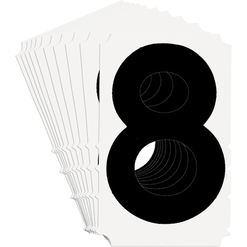 Quick-Align&reg; Individual Gothic Number and Letter Labels, 8, 4" H, Black We Share Industrial Supply