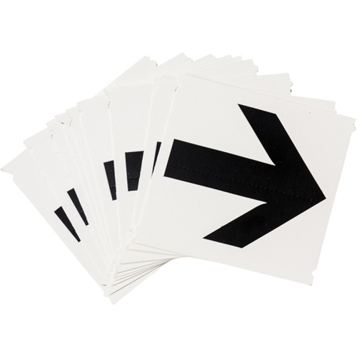 Quick-Align&reg; Individual Gothic Number and Letter Labels, Arrow Symbol, 4" H, Black We Share Industrial Supply