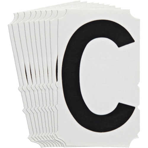 &eacute;tiquettes de lettres et chiffres gothiques individuels Quick-Align, C, 4" h, Noir We Share Industrial Supply