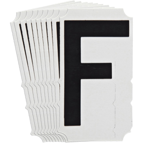 Quick-Align&reg; Individual Gothic Number and Letter Labels, F, 4" H, Black We Share Industrial Supply