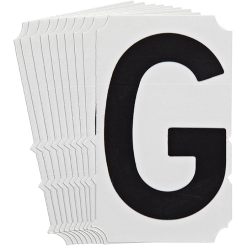 Quick-Align&reg; Individual Gothic Number and Letter Labels, G, 4" H, Black We Share Industrial Supply