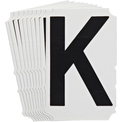 &eacute;tiquettes de lettres et chiffres gothiques individuels Quick-Align, K, 4" h, Noir We Share Industrial Supply