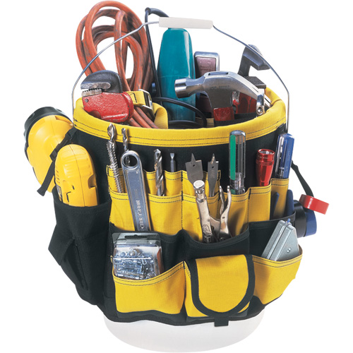 Organisateur pour seau &agrave; outils, 6" lo x 11" la x 12" h, Nylon, Noir/Jaune We Share Industrial Supply