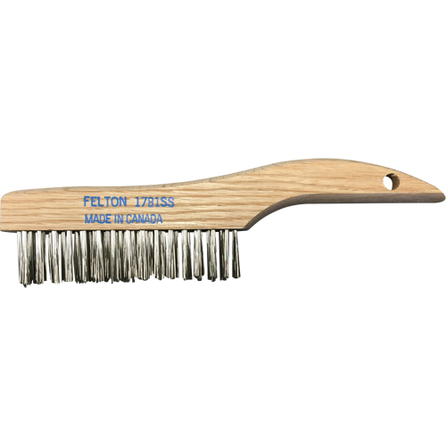 Brosses de nettoyage &agrave; manche en patin, Acier inoxydable, 4 x 16 rangs de fils, Longueur 10" We Share Industrial Supply