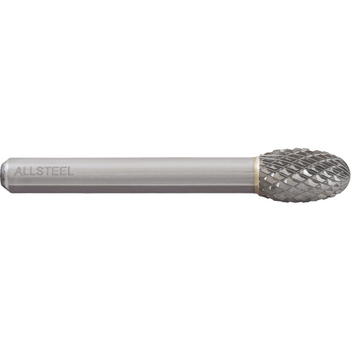 ALLSTEEL Egg Shape Carbide Burr, SE-5, 1/2" Dia., 1/4" Shank, 7/8" Depth of Cut We Share Industrial Supply