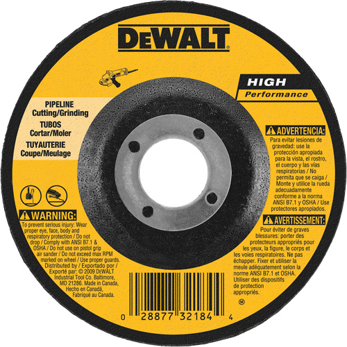 High Performance Pipeline Wheel, 5" x 1/8", 7/8" Arbor, Aluminum Oxide, Type 27 We Share Industrial Supply