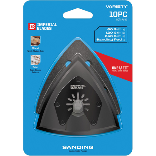 Patin de ponçage triangulaire pour outil oscillant et assortiment de papiers abrasifs One Fit We Share Industrial Supply