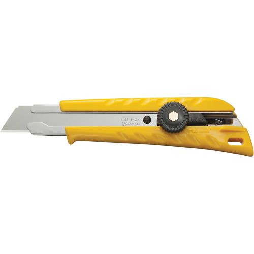 Ratchet Lock Utility Knife with Solid Blade, 18 mm, Stainless Steel Blade We Share Industrial Supply