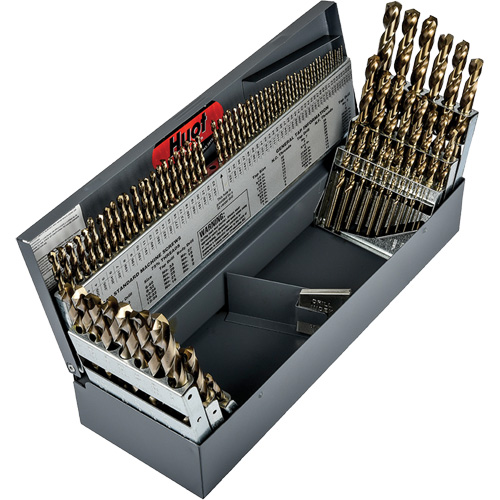 Jeu de forets s&eacute;rie courte combin&eacute;s robustes, 115 morceaux, Acier rapide au cobalt We Share Industrial Supply
