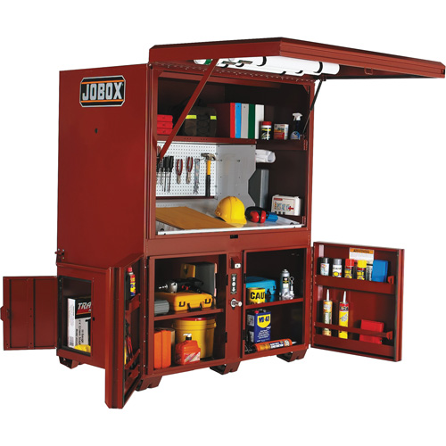 Field Office Jobsite Box, 63" W x 42" D x 80" H, Steel, Red We Share Industrial Supply