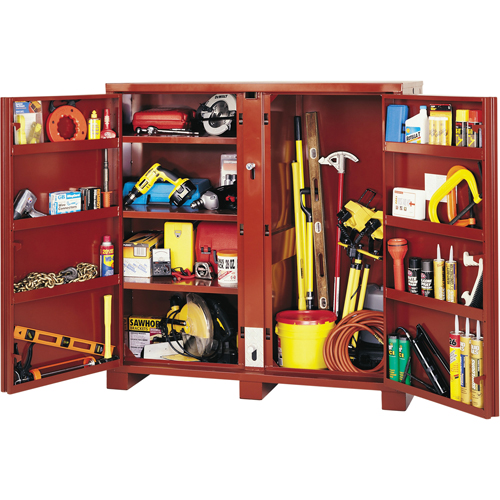 Jobsite Shelf Cabinet, Steel, 47.5 Cubic Feet, Red We Share Industrial Supply