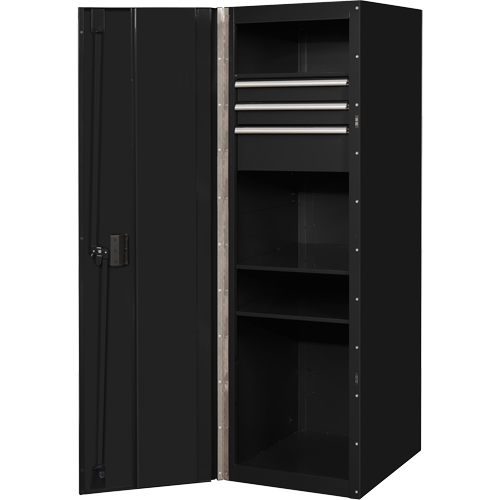 Armoire lat&eacute;rale s&eacute;rie RX, 3 tiroirs, 19" la x 25" p x 61" h, Noir We Share Industrial Supply