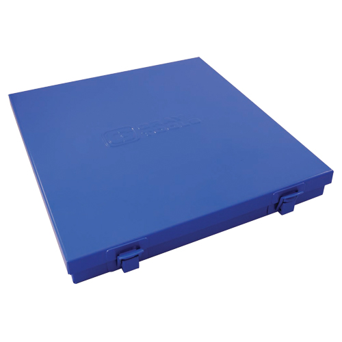 Boîte en m&eacute;tal mince, 10-1/2" P x 9-1/4" la x 1-1/4" h, Bleu We Share Industrial Supply