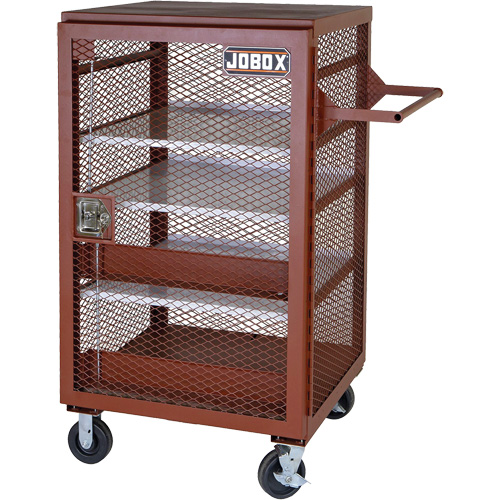 Armoire mobile en treillis, Acier, 22 pi³, Rouge We Share Industrial Supply