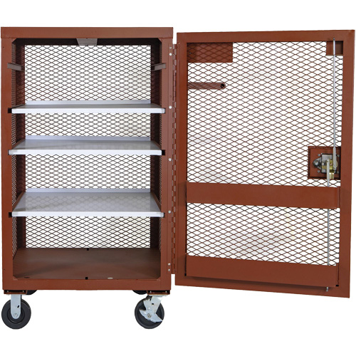 Armoire mobile en treillis, Acier, 22 pi³, Rouge We Share Industrial Supply