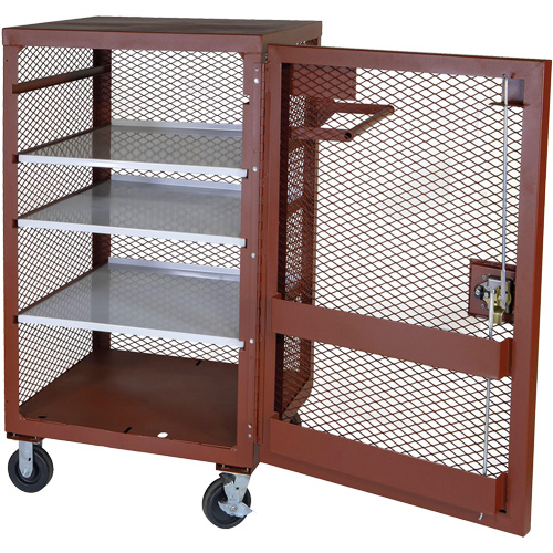 Armoire mobile en treillis, Acier, 22 pi³, Rouge We Share Industrial Supply