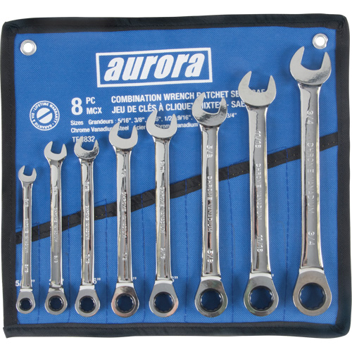 Jeu de cl&eacute;s &agrave; cliquet &agrave; t&ecirc;te fixe, Combinaison, 8 morceaux, Imp&eacute;rial We Share Industrial Supply