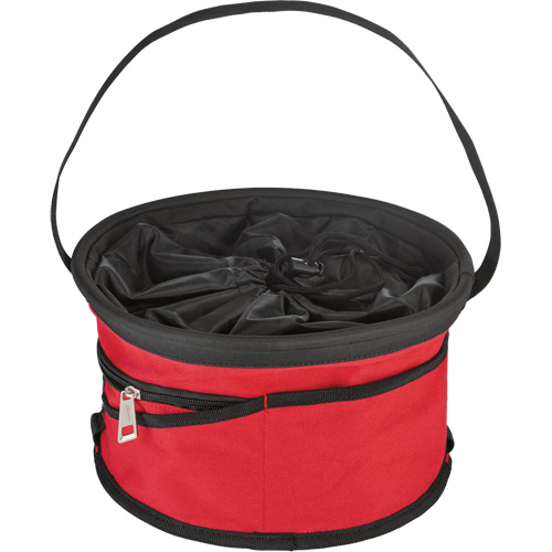 Sac range-tout style parachute, 11-4/5" lo x 11-4/5" la x 11" h, Nylon, Noir/Rouge We Share Industrial Supply