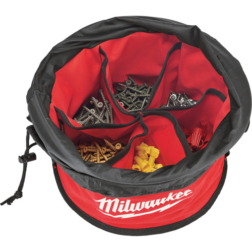 Sac range-tout style parachute, 11-4/5" lo x 11-4/5" la x 11" h, Nylon, Noir/Rouge We Share Industrial Supply