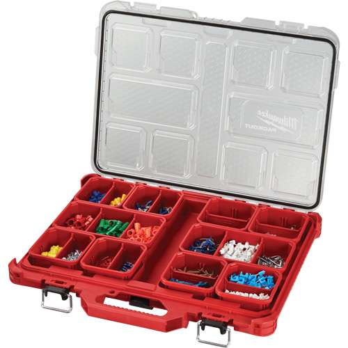 Packout Low-Profile Organizer, 19-3/4" x 16-2/5" x 2-1/2", Black/Red We Share Industrial Supply