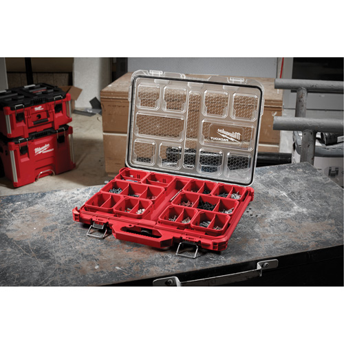 Packout Low-Profile Organizer, 19-3/4" x 16-2/5" x 2-1/2", Black/Red We Share Industrial Supply