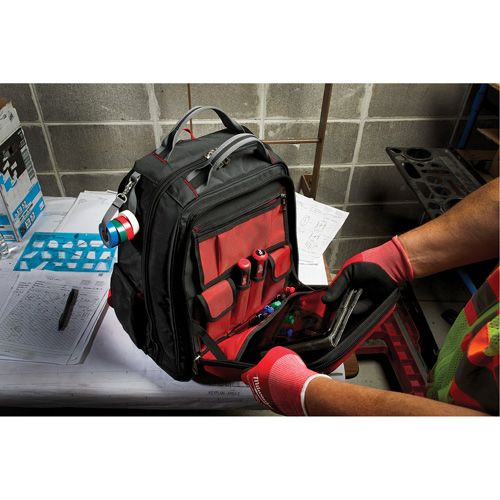 Packout Backpack, 15-3/4" L x 11-4/5" W, Black/Red, Ballistic We Share Industrial Supply