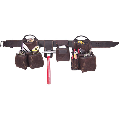 Deluxe Contractor's Tool Belt, Leather, Tan We Share Industrial Supply