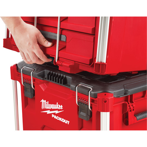 Boîte &agrave; outils avec 3 tiroirs Packout, 16-1/3" x 14-1/3" x 22-1/5", Noir/Rouge We Share Industrial Supply