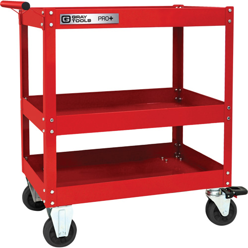 PRO+ Series Heavy-Duty Utility Cart, 3 Tiers, 30-1/5" x 38-1/3" x 19-1/2" We Share Industrial Supply