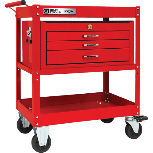 PRO+ Series Heavy-Duty Utility Cart with Intermediate Chest, 2 Tiers, 30-1/5" x 38-1/3" x 19-1/2" We Share Industrial Supply