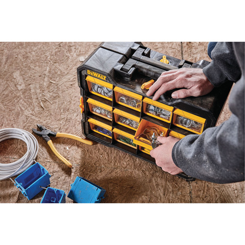 Organisateur Flip-Bin, 3-7/8" la x 17-3/4" p x 13-7/8" h, Noir/Jaune We Share Industrial Supply