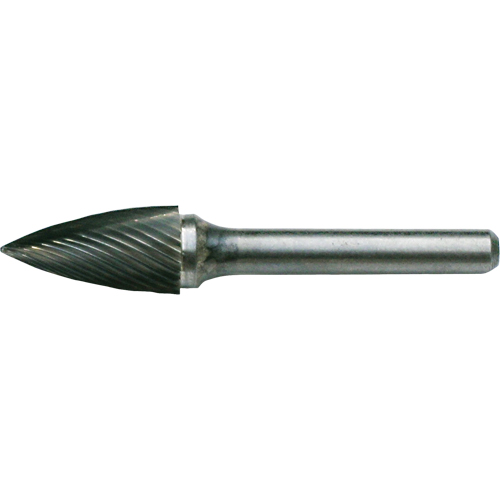 CLEVELAND Solid Carbide Burrs - Tree Shape Pointed End, SG-53, 3/16" Dia., 1/8" Shank, 1/2" Depth of Cut We Share Industrial Supply