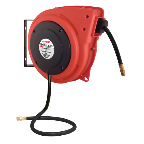 D&eacute;vidoir &agrave; enroulement automatique Rolair avec tuyau en PVC, Air, 3/8" x 50', Tuyau simple, 300 psi We Share Industrial Supply
