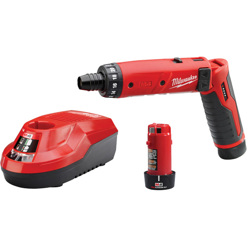 Ensemble tournevis hexagonaux M4, 1/4", 4 V, 44 lb-po couple max., Lithium-ion bloc-pile We Share Industrial Supply